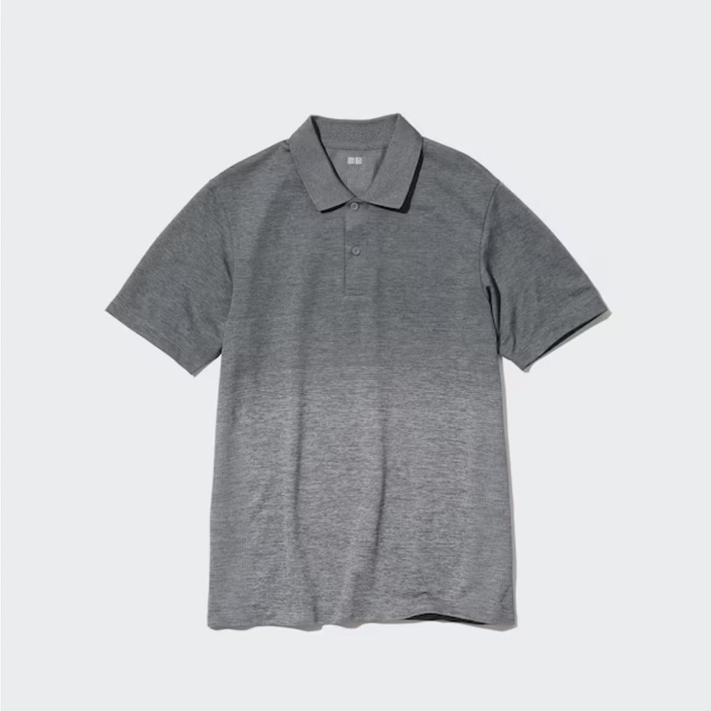 NWOT Uniqlo DRY-EX Polo Shirt Gray Fade Large